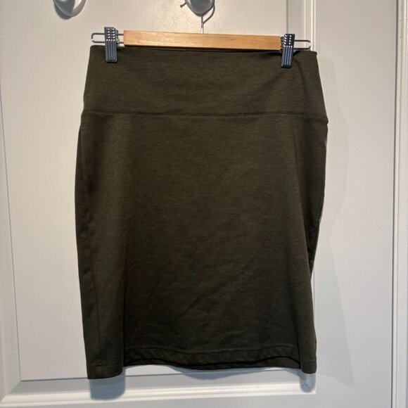 RD Style Heather Green Stretchy Knee-Length Pencil Skirt - Size M - Picture 2 of 7